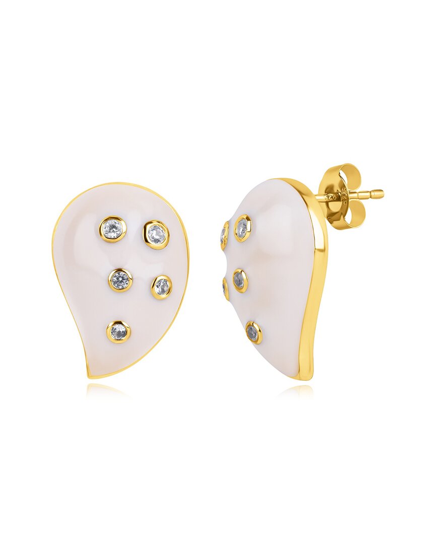 Max + Stone 14k Plated 0.34 Ct. Tw. White Sapphire Earrings