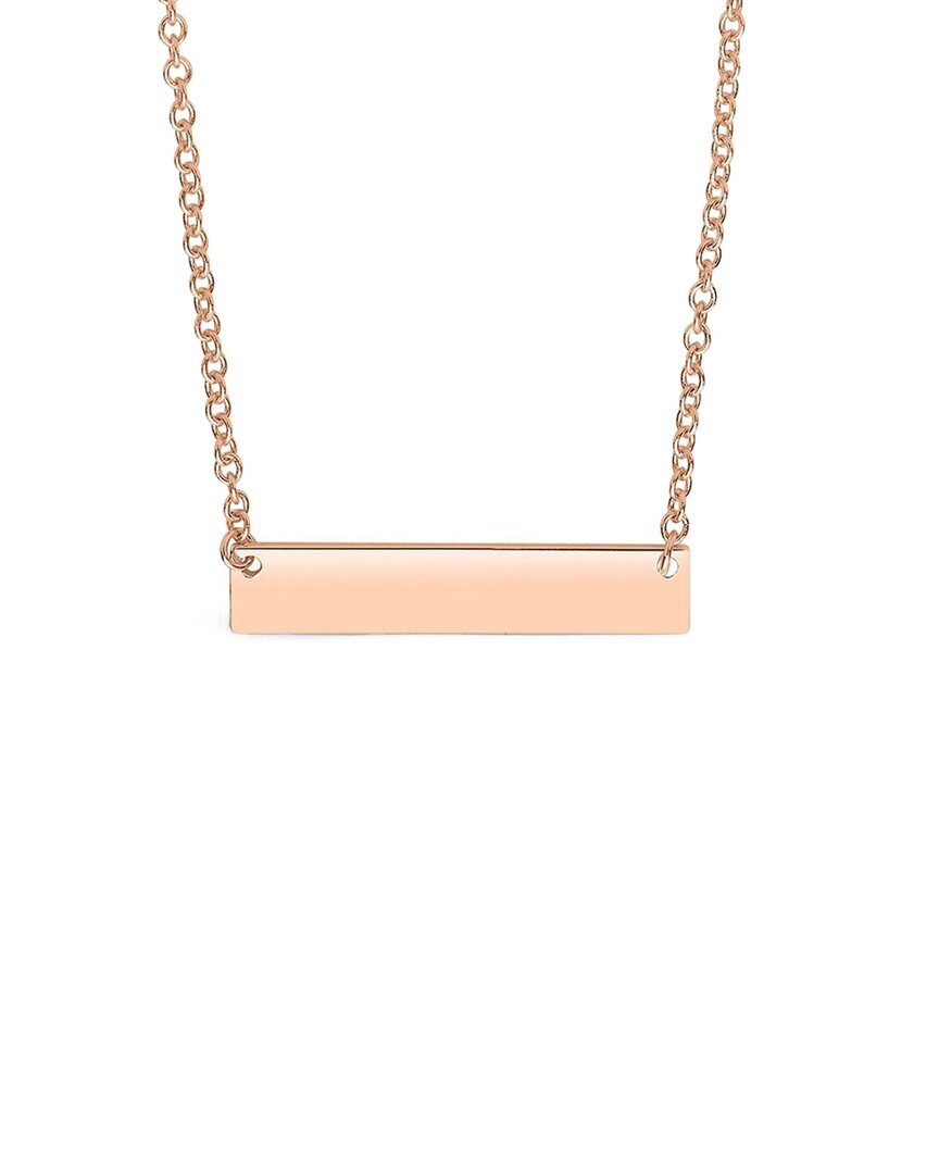 Sterling Forever 14k Rose Gold Vermeil Mini Bar Necklace