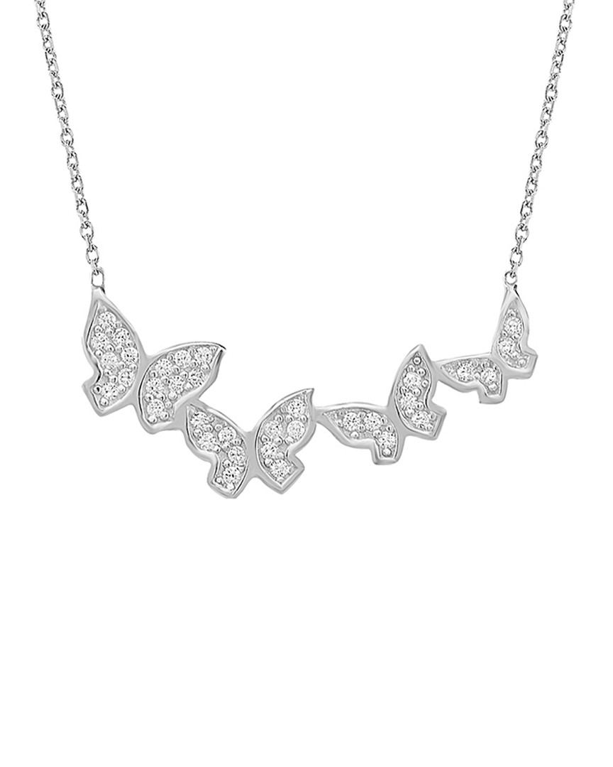 Gabi Rielle Silver Cz Butterfly Necklace