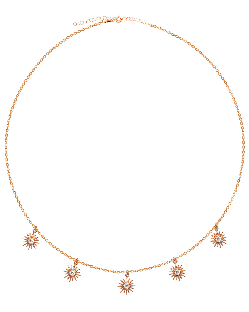 Gabi Rielle 20k Rose Gold Vermeil Cz Dangling Sun Necklace