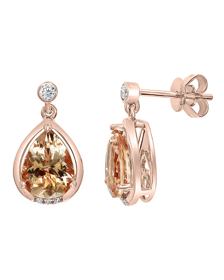 Effy Fine Jewelry 14k Rose Gold 3.75 Ct. Tw. Morganite Statement Earrings