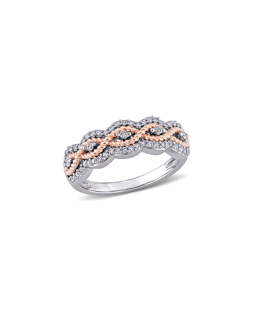 Rina Limor 10k Two-tone 0.24 Ct. Tw. Diamond Braided Ring