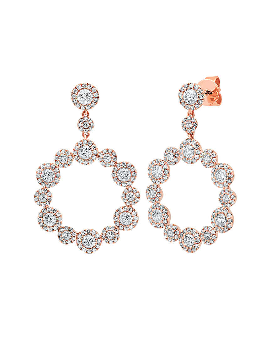 Diana M. Fine Jewelry 14K Rose Gold 2.07 ct. tw. Diamond Drop Earrings