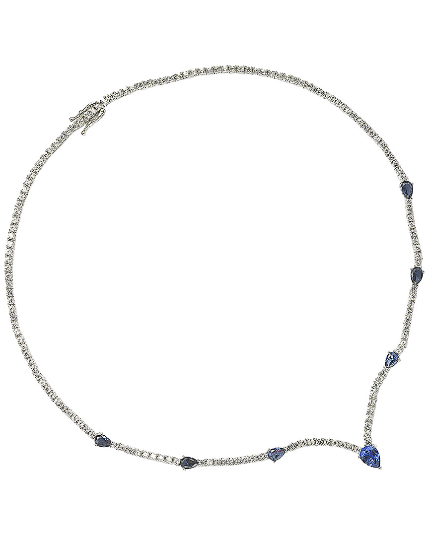 Suzy Levian 18k & Silver 8.02 Ct. Tw. Sapphire Necklace
