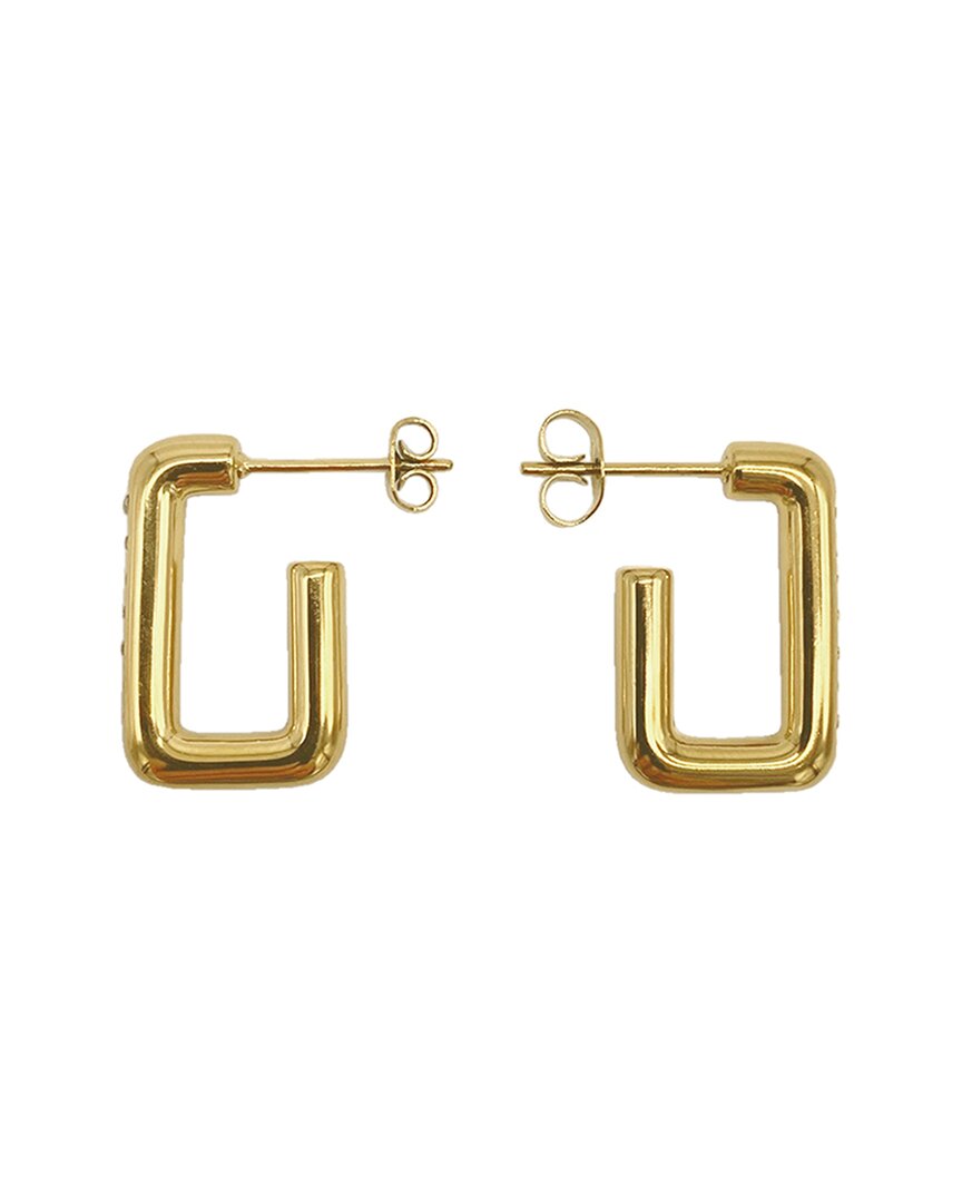 Adornia 14k Plated Rectangle Hoops