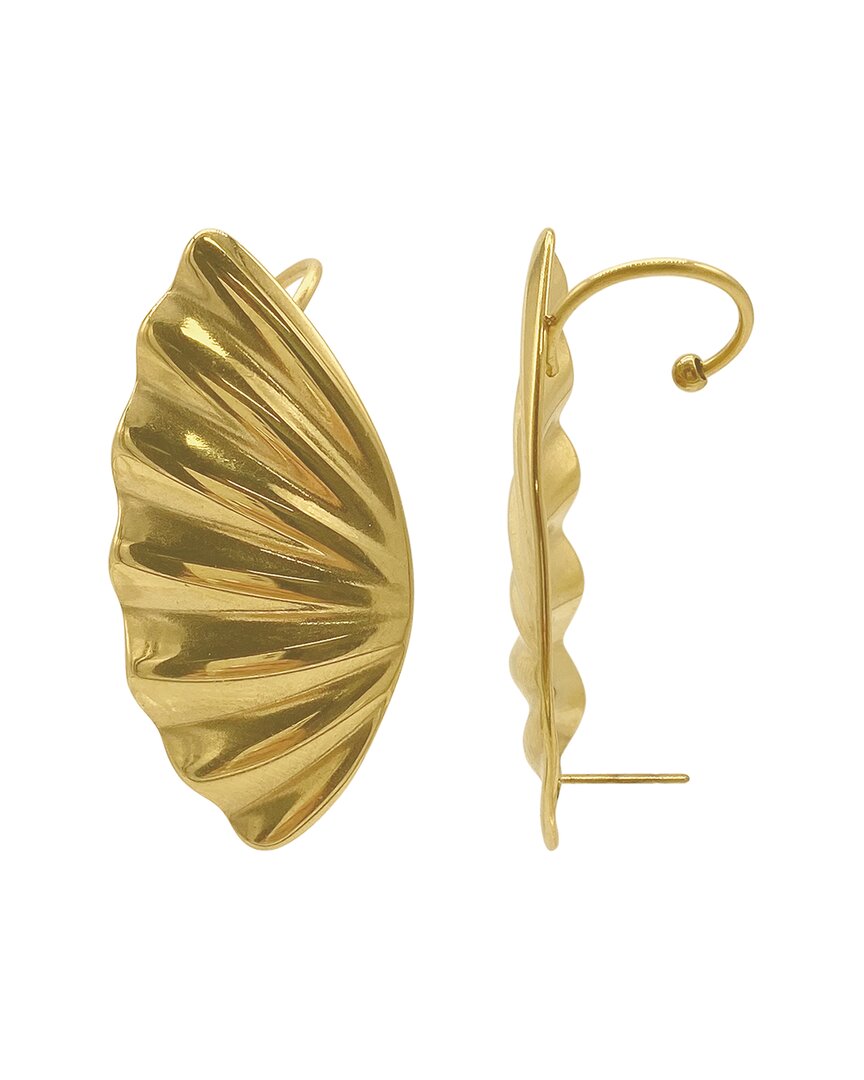 Adornia 14k Plated Scalloped Cuff Earrings