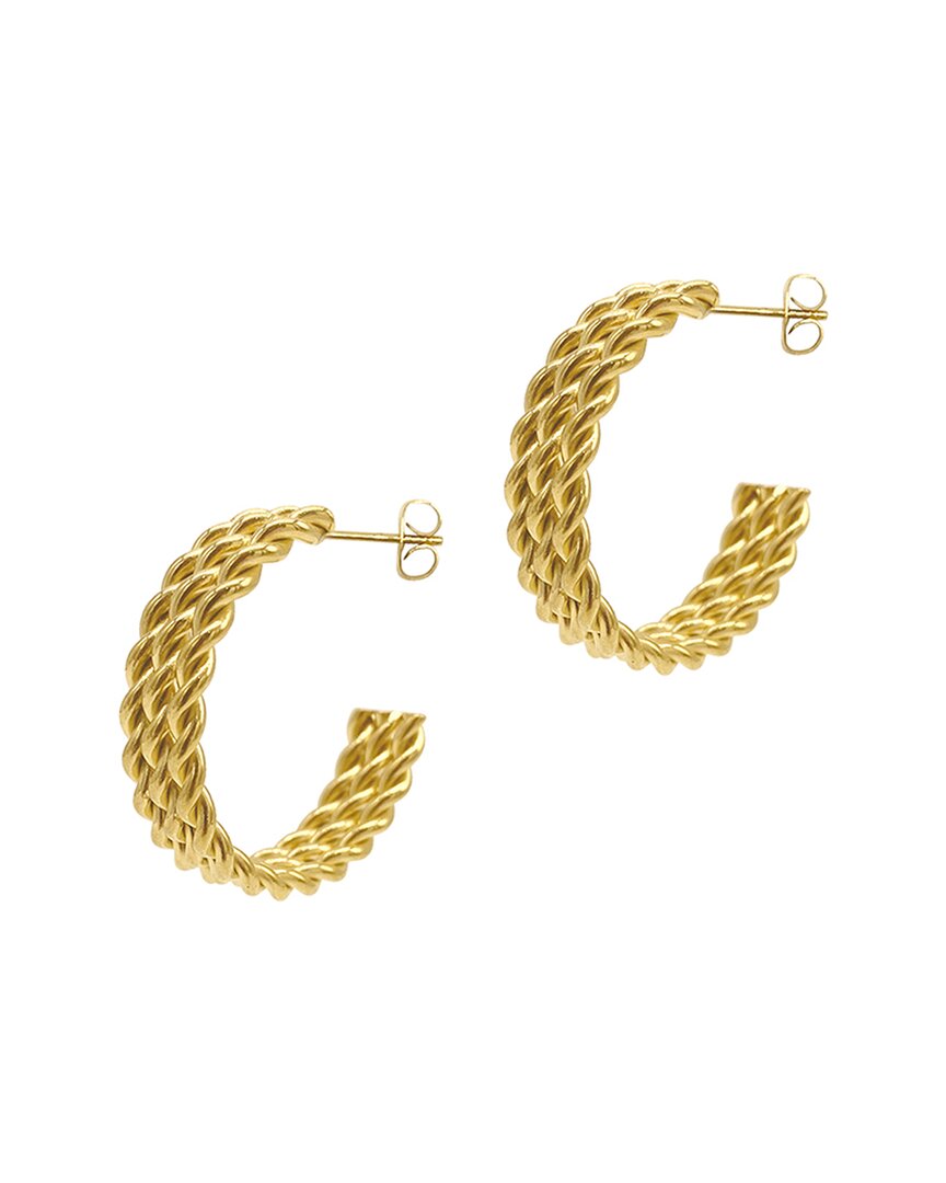 Adornia 14k Plated Flat Cable Hoops
