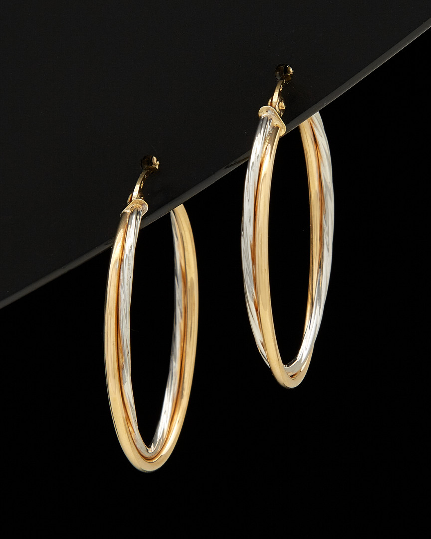 Italian Gold Two-tone Hoops