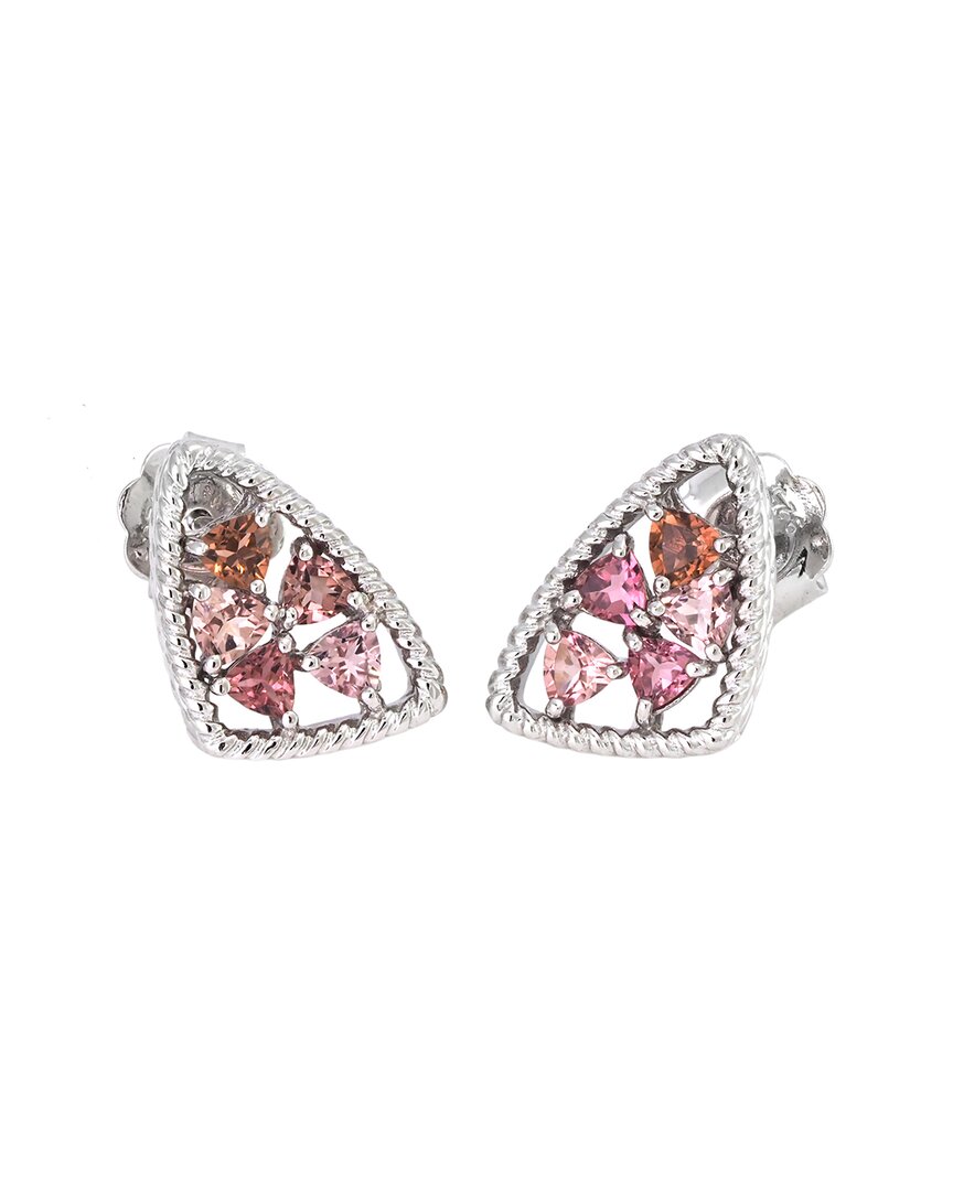 Shop Andrea Candela Mosaico Silver 1.00 Ct. Tw. Pink Tourmaline Earrings