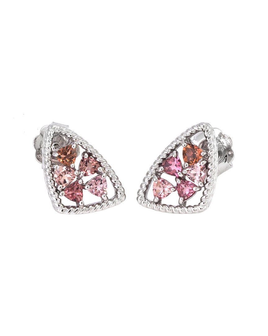 ANDREA CANDELA ANDREA CANDELA MOSAICO SILVER 1.00 CT. TW. PINK TOURMALINE EARRINGS