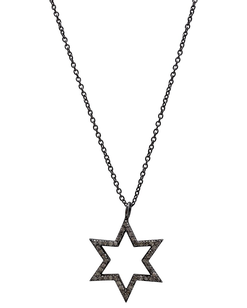 Adornia Fine Silver 0.20 Ct. Tw. Diamond Star Necklace
