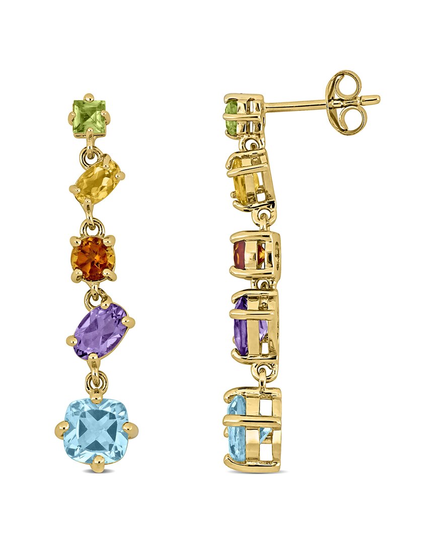 Rina Limor Silver 4.48 Ct. Tw. Topaz & Citrine & Peridot Earrings