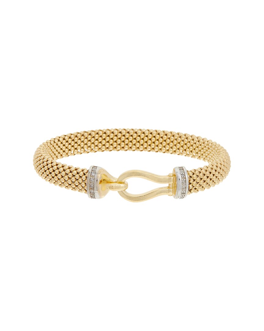 Meshmerise 18k Rose Gold Vermeil 0.12 Ct. Tw. Diamond Bangle Bracelet