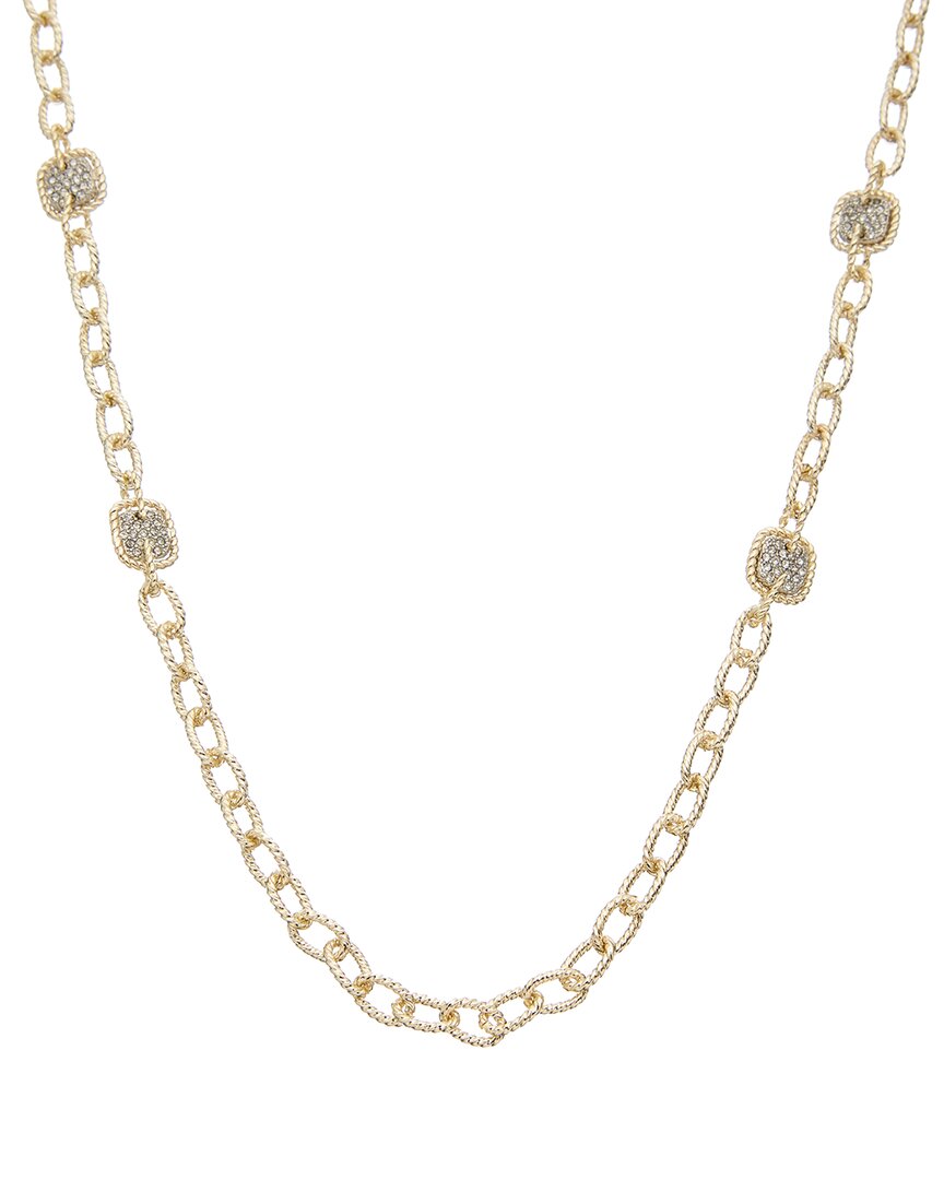 Juvell 18k Two-tone Plated Cz Twisted Cable Necklace