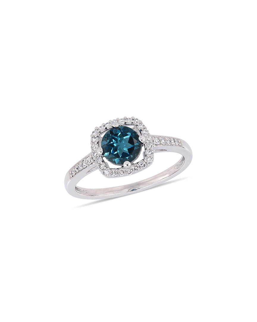 Rina Limor 10k 1.12 Ct. Tw. Diamond & London Blue Topaz Ring