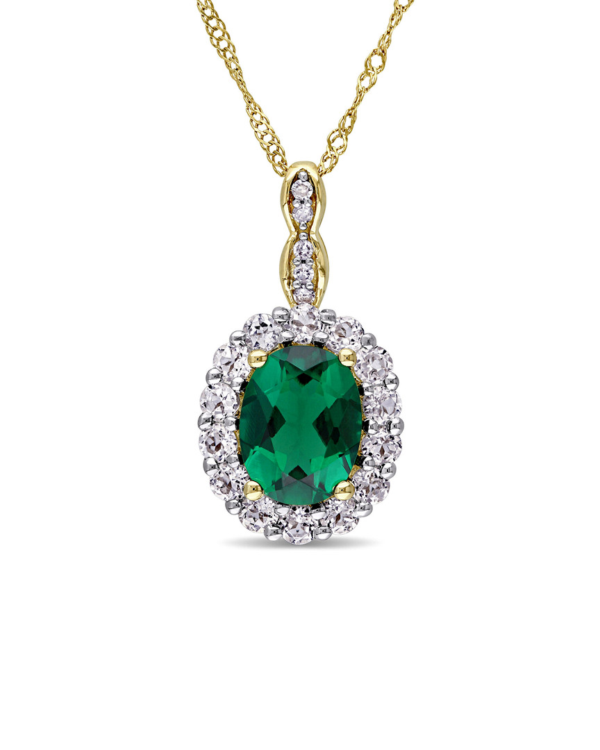 Rina Limor 14k 1.66 Ct. Tw. Diamond & Gemstone Pendant Necklace