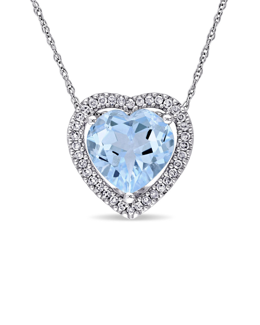 Rina Limor 10k 4.48 Ct. Tw. Diamond & Sky Blue Topaz Pendant Necklace