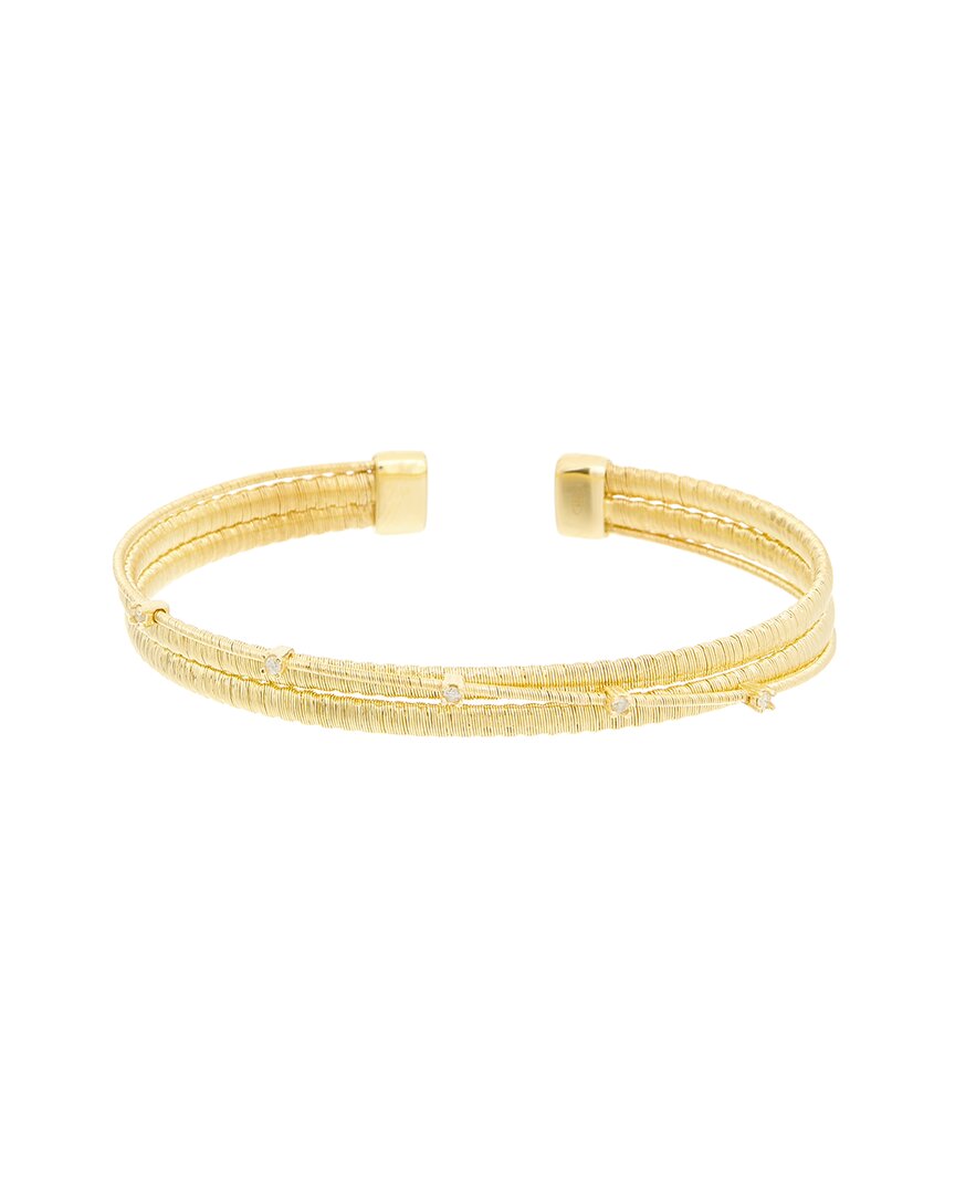 Meshmerise 0.05 Ct. Tw. Diamond 18k Gold Over Silver Bangle Bracelet