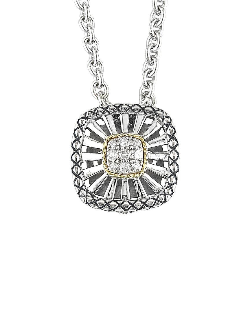 Andrea Candela Diamante 18k & Silver 0.20 Ct. Tw. Diamond Necklace In Metallic