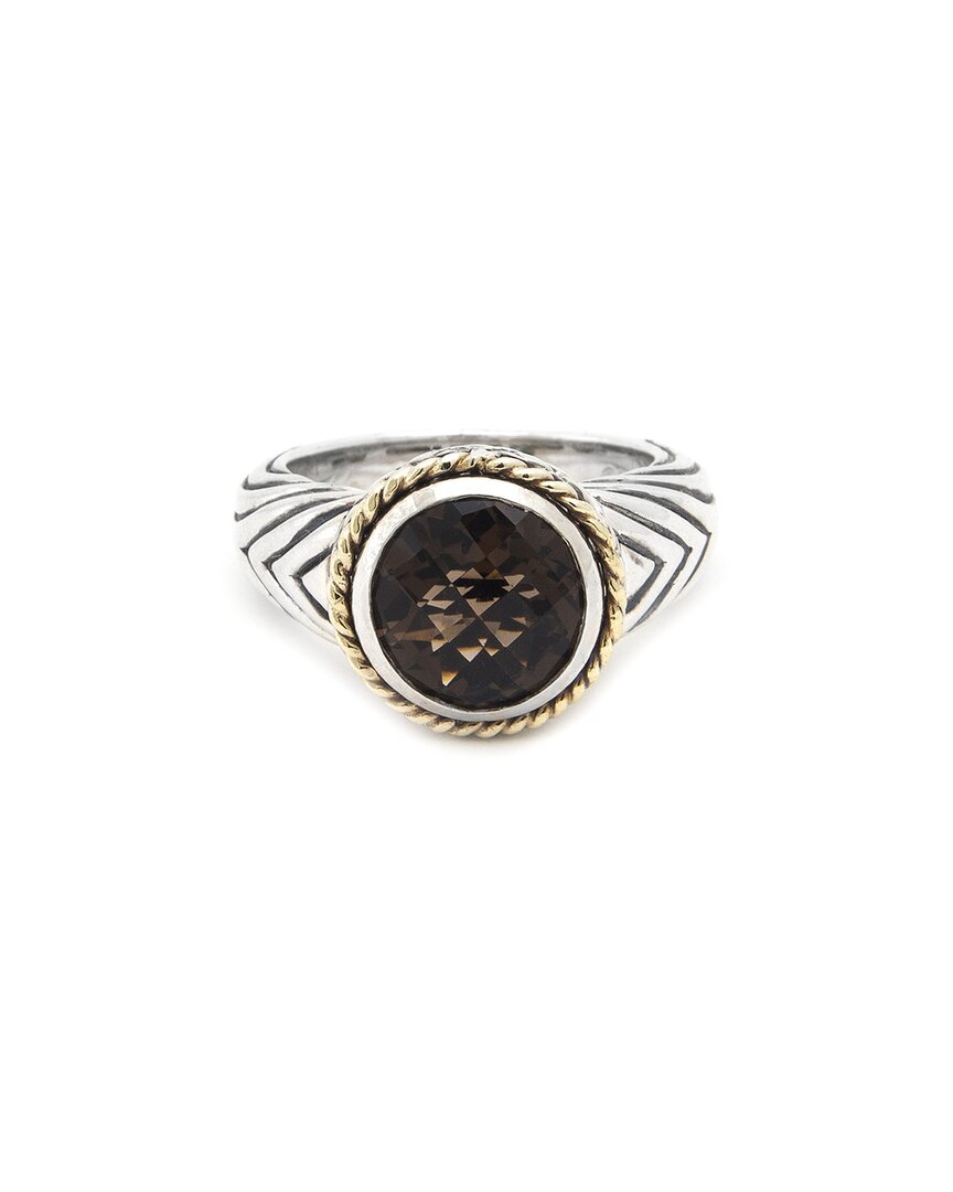 Andrea Candela Rodeo 18k & Silver 3.23 Ct. Tw. Smoky Quartz Ring In Metallic