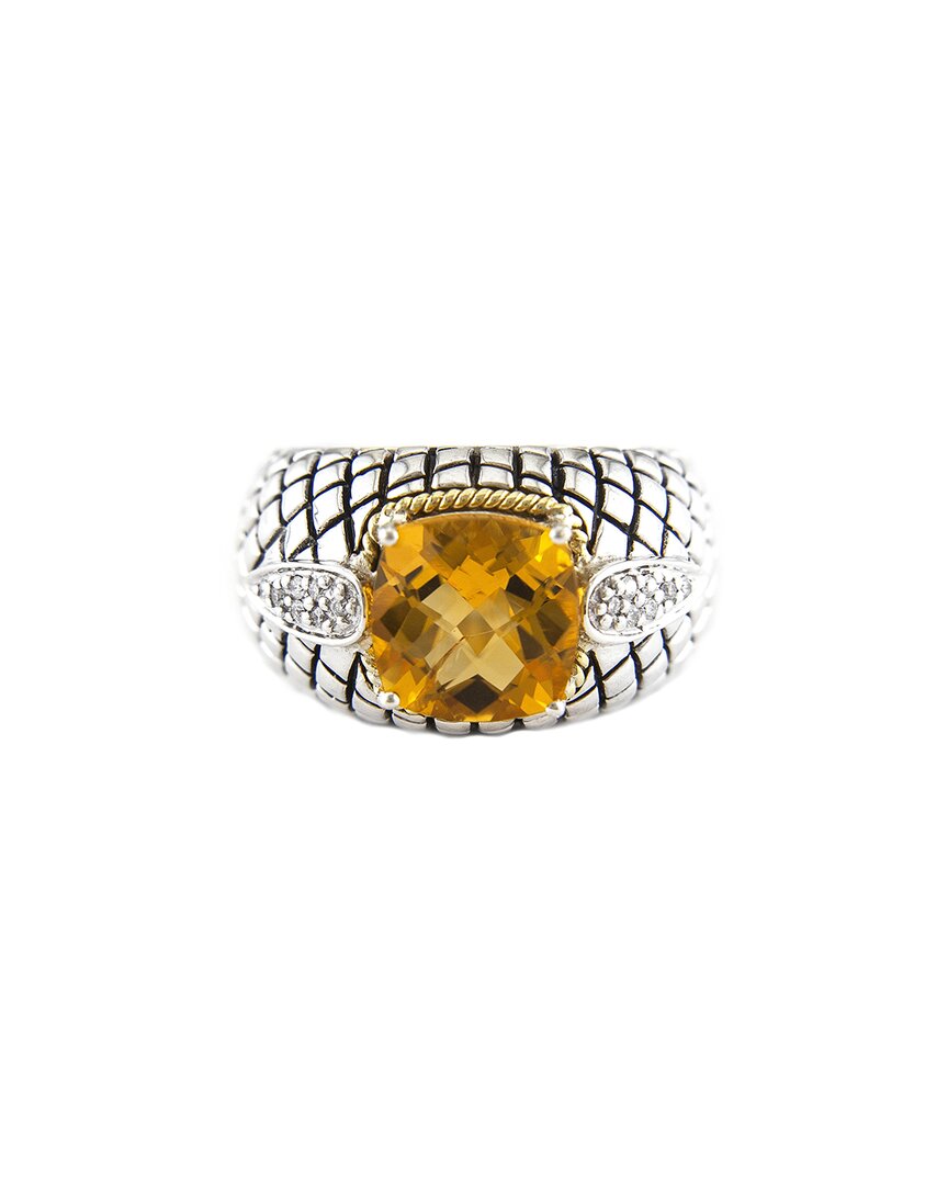 Andrea Candela Ibiza 18k & Silver 4.04 Ct. Tw. Diamond & Citrine Ring