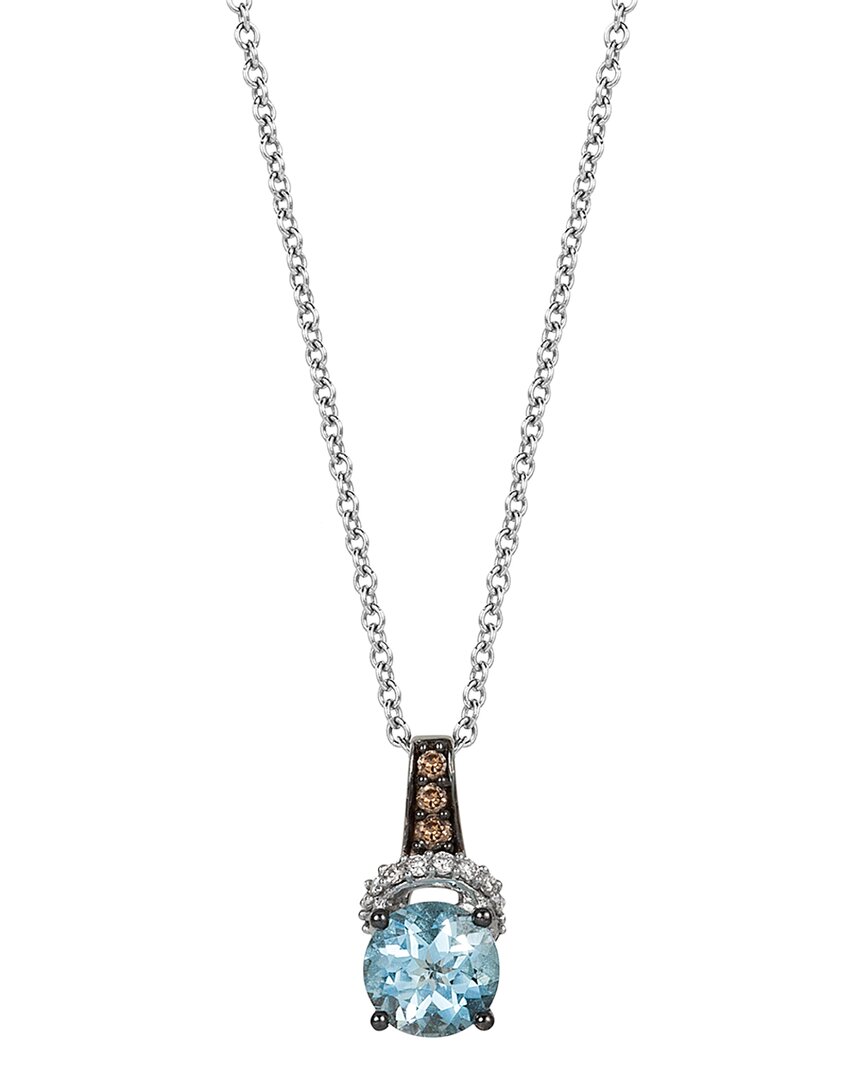 Le Vian ® 14k White Gold 0.87 Ct. Tw. Diamond & Aquamarine Pendant Necklace