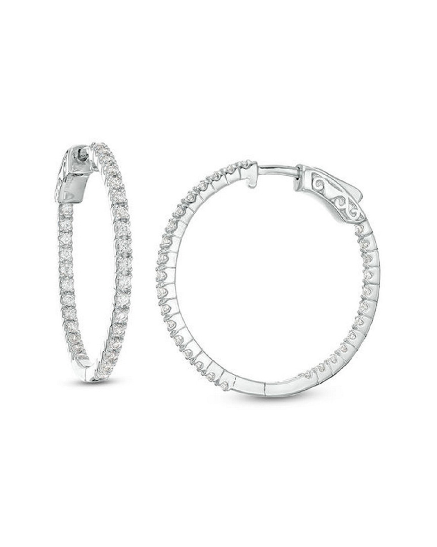 Forever Creations Usa Inc. Forever Creations 14k 0.70 Ct. Tw. Diamond Inside And Out Hoops