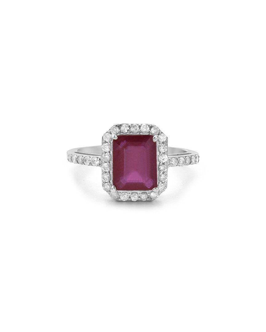 Forever Creations Usa Inc. Forever Creations 14k 3.10 Ct. Tw. Diamond & Ruby Halo Ring