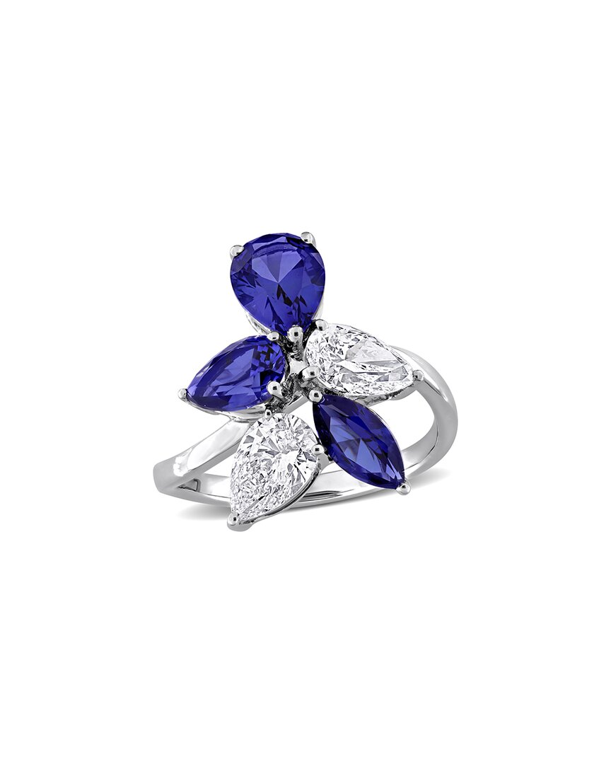 Rina Limor 3 1/4ct Tgw Created Blue Sapphire And 1 1/2ct Tw L In Metallic