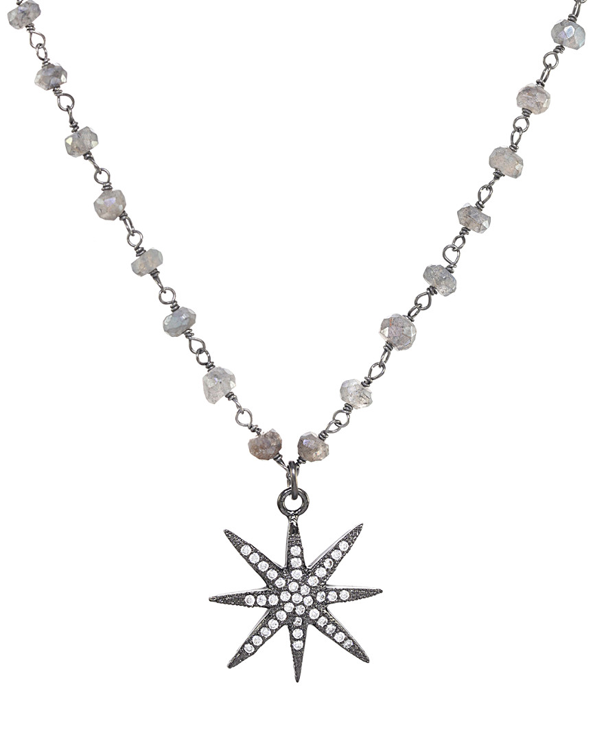 Rachel Reinhardt Plated Silver Labradorite & Crystal Necklace