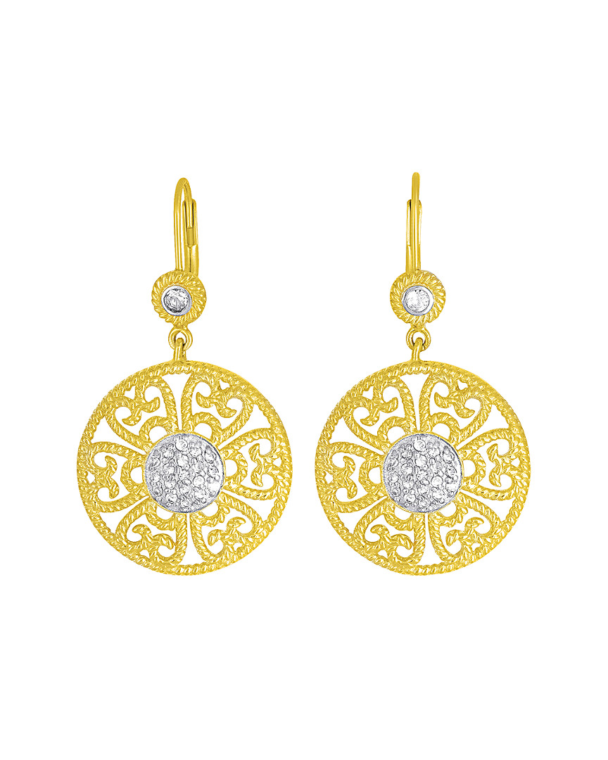 Image of Genevive K Over Silver White Topaz Drop Earrings