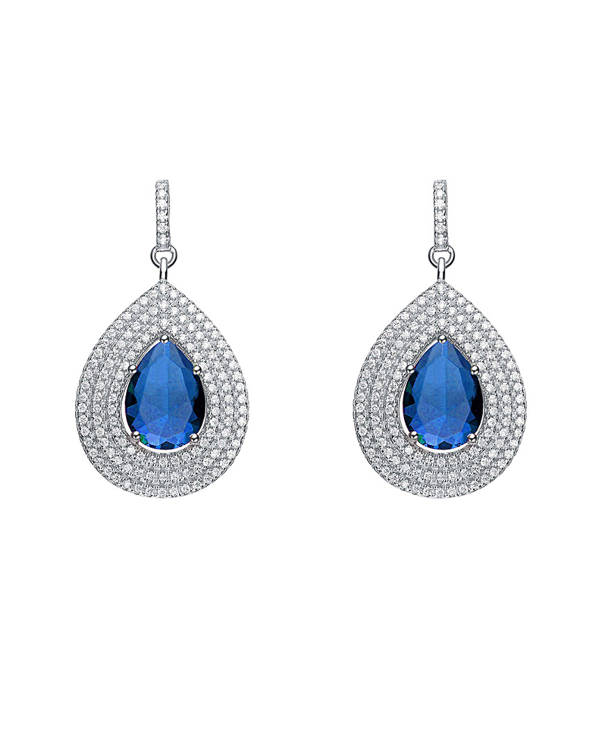 Genevive Silver Cz Drop Earrings