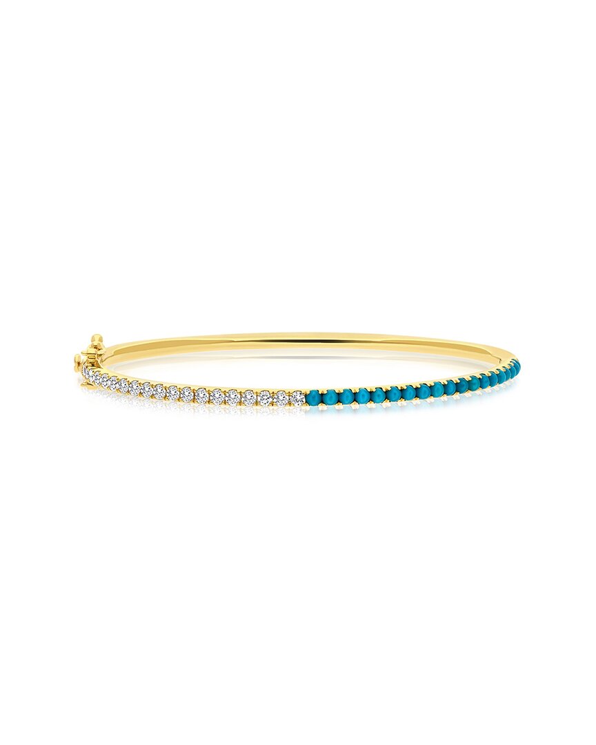 Sabrina Designs 14k 1.48 Ct. Tw. Diamond & Turquoise Bangle