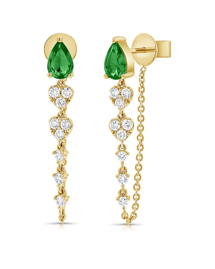 Shop Sabrina Designs 14k 1.27 Ct. Tw. Diamond & Emerald Dangle Earrings