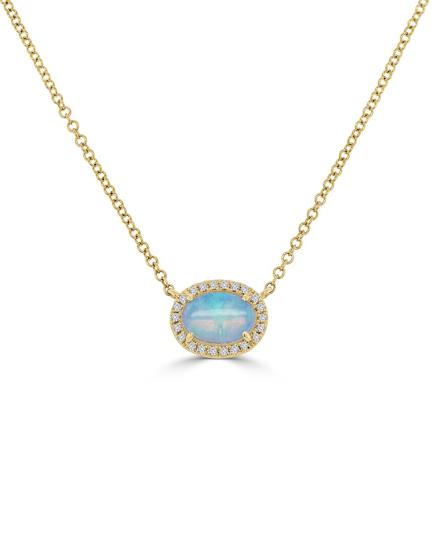 Sabrina Designs 14k 0.54 Ct. Tw. Diamond & Opal Necklace