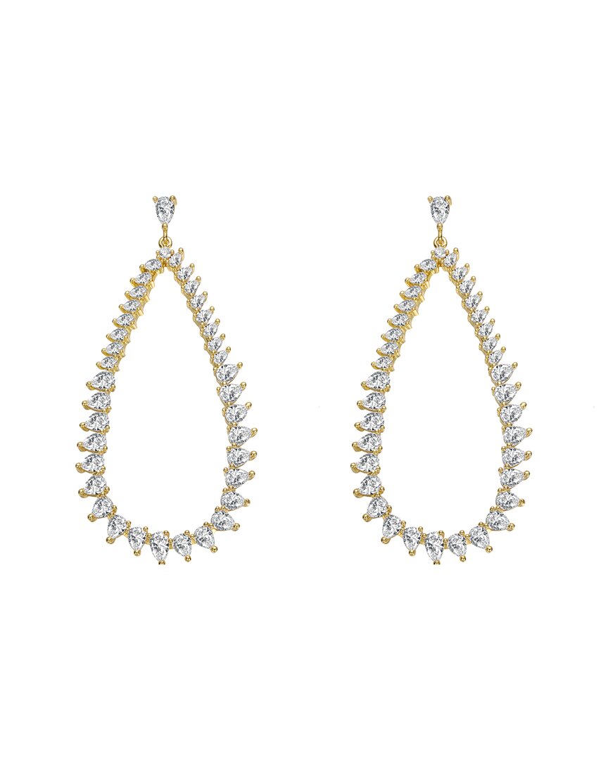 RACHEL GLAUBER RACHEL GLAUBER 14K PLATED CZ STATEMENT EARRINGS