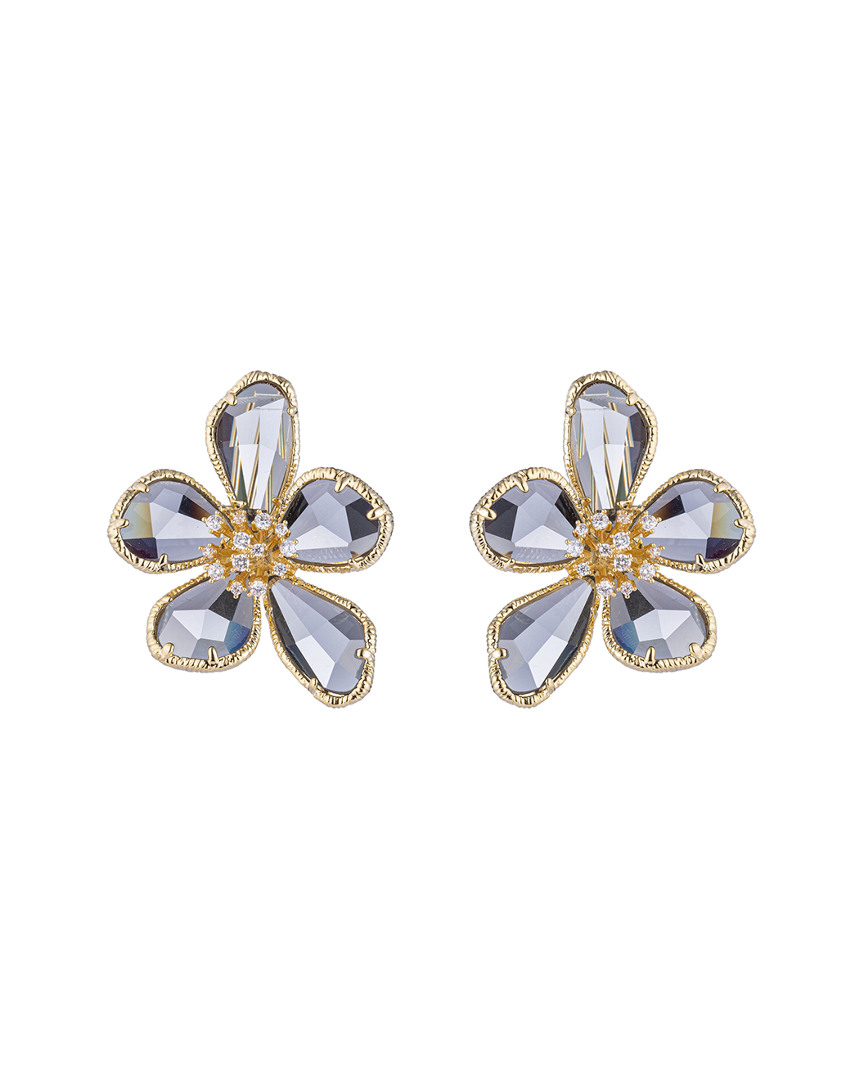 Eye Candy La Luxe Collection Kobal Cubic Zirconia Crystal Flower Earrings