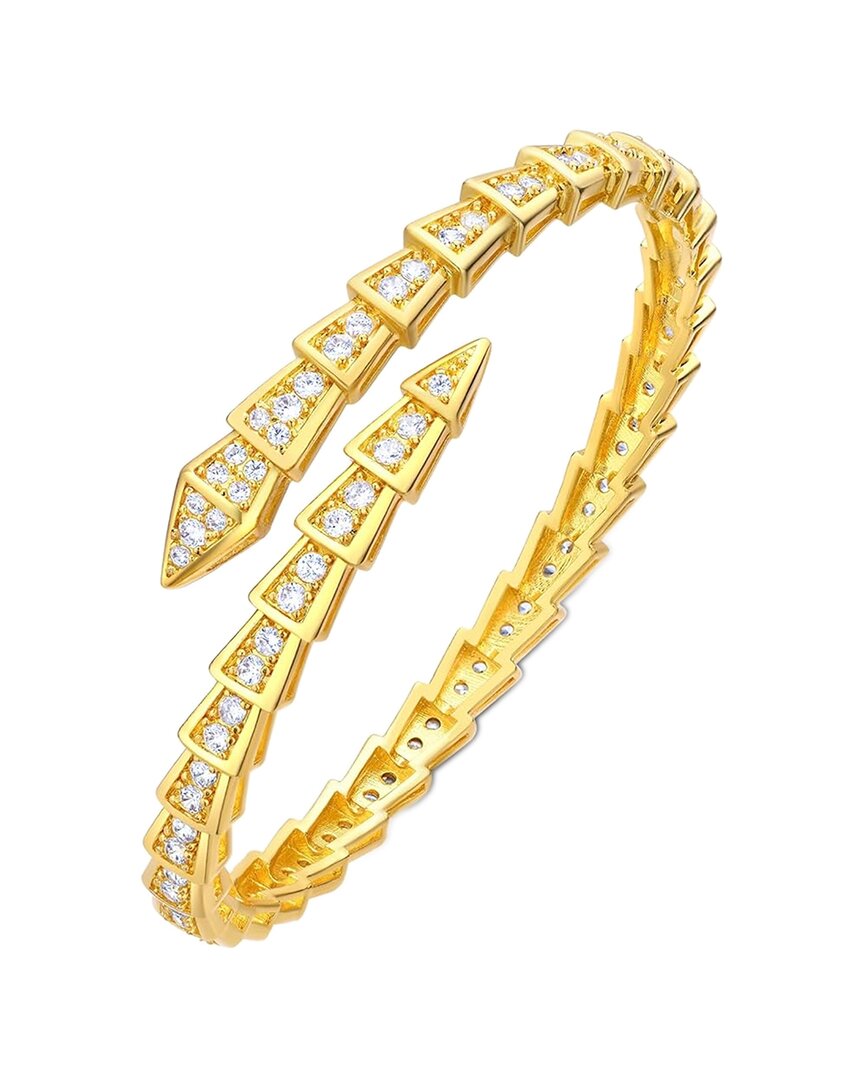 Liv Oliver 18k Cz Motif Wrap Bracelet In Gold