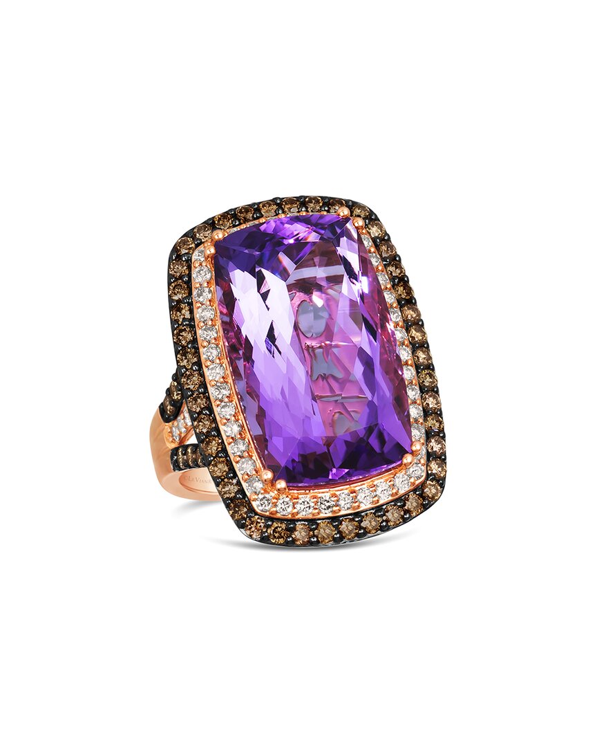 Le Vian ® Grape Amethyst™ 14k Rose Gold 14.04 Ct. Tw. Diamond & Amethyst Ring In Purple