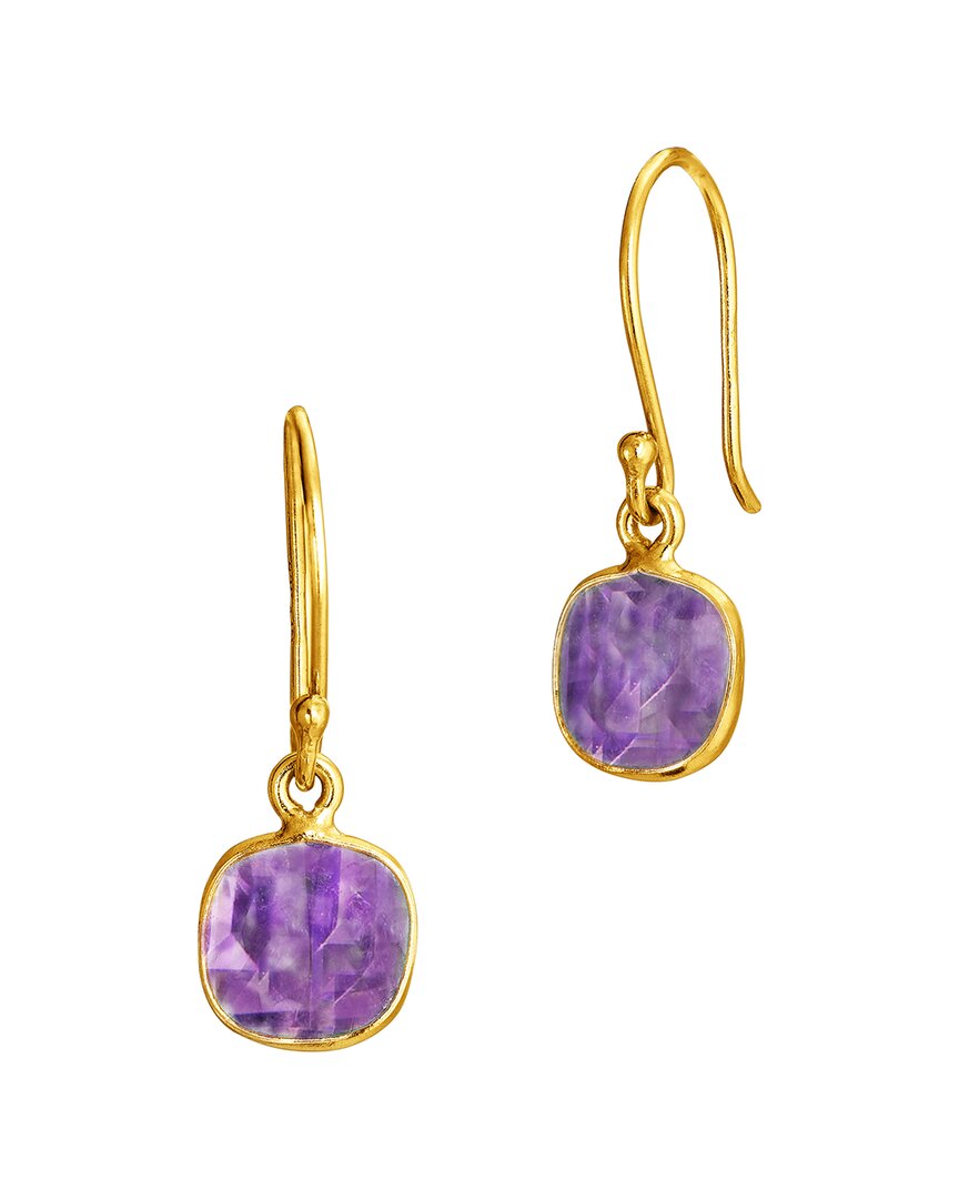 Savvy Cie 18k Over Silver 3.00 Ct. Tw. Amethyst Earrings