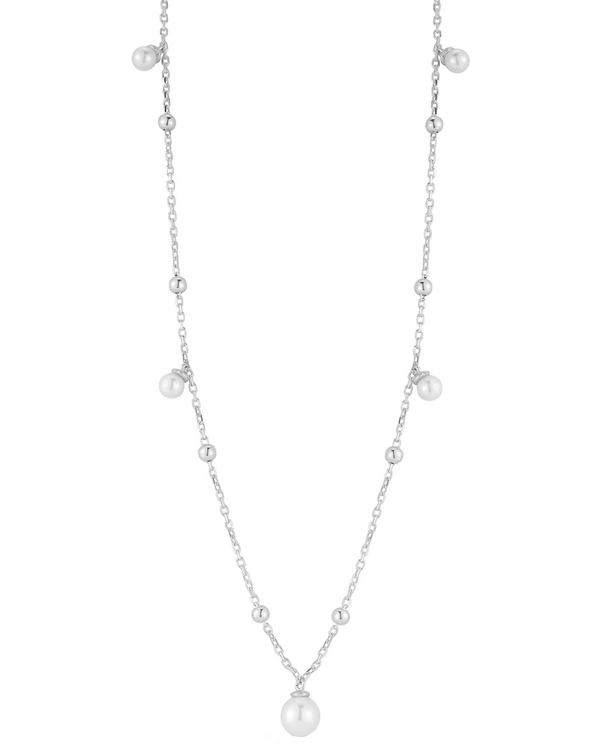 Sphera Milano Silver 4-6mm Pearl Charm Necklace