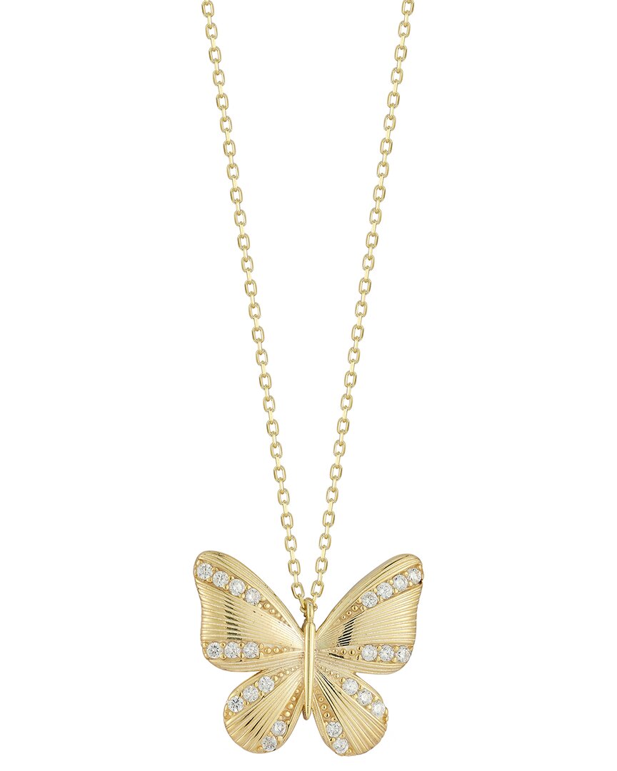 Sphera Milano 14k Over Silver Cz Butterfly Necklace