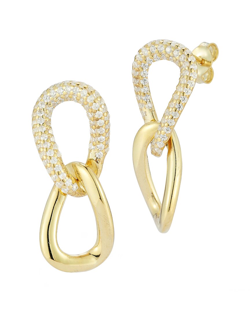 Shop Sphera Milano 14k Over Silver Cz Link Chain Drop Earrings