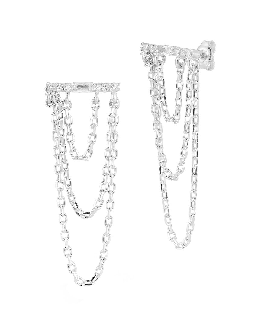 Sphera Milano Silver Cz Chain Earrings