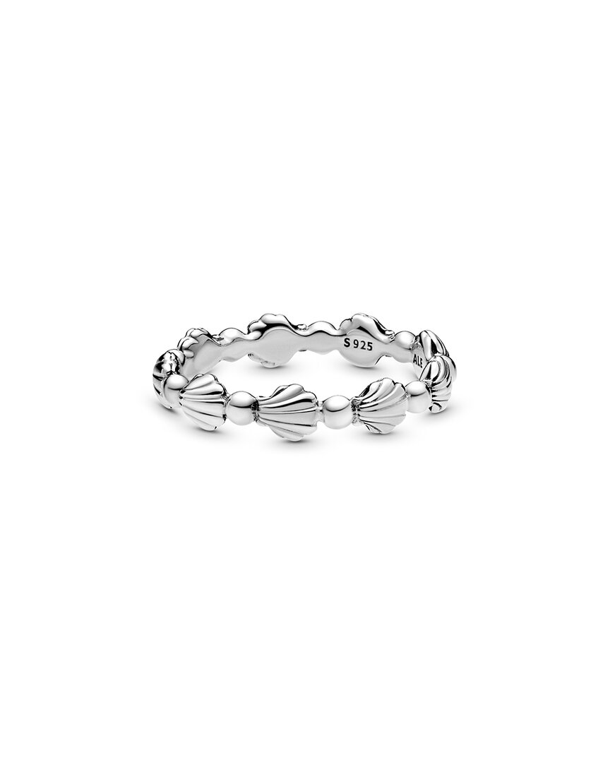 Pandora Moments Silver Stackable Beaded Seashell Ring
