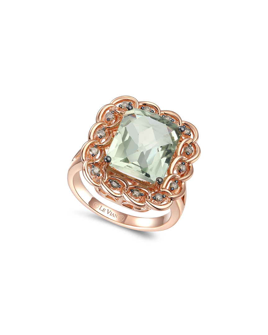Le Vian 14k 5.70 Ct. Tw. Diamond & Green Quartz Ring