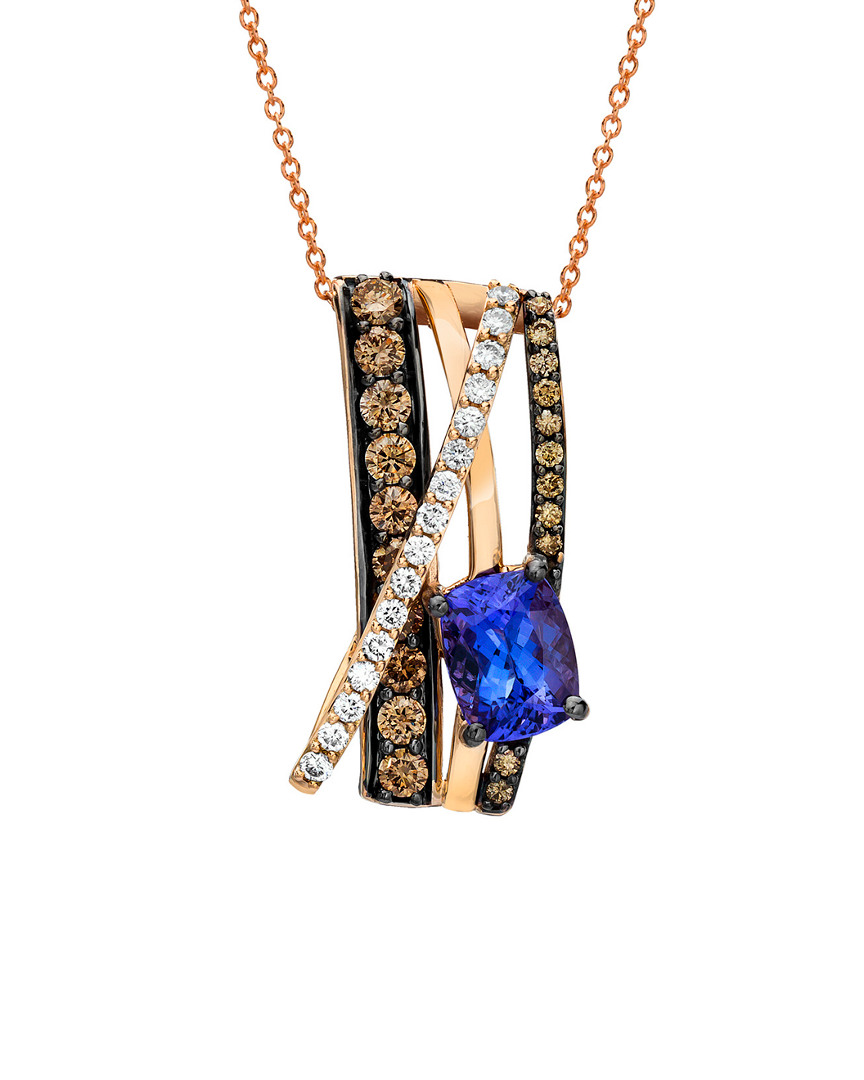 Le Vian ® 14k Rose Gold 1.97 Ct. Tw. Diamond & Tanzanite Pendant Necklace