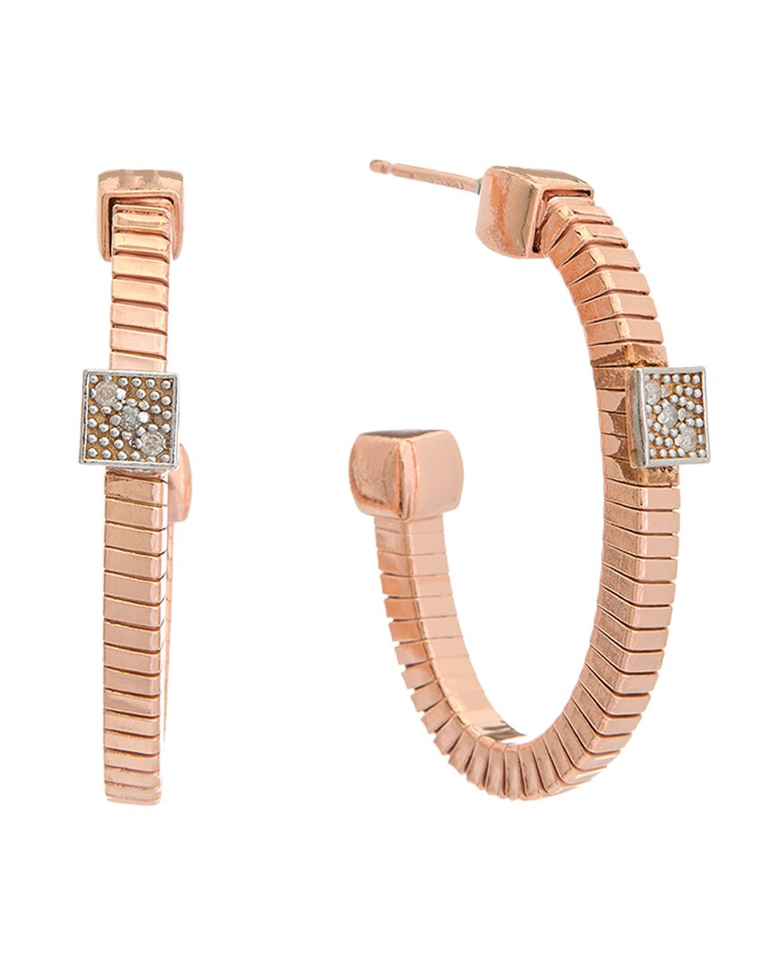 Meshmerise 18k Gold Over Silver 0.06 Ct. Tw. Diamond Earrings