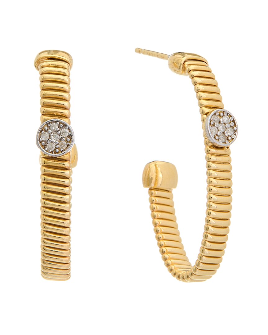 Meshmerise 18k Gold Over Silver 0.12 Ct. Tw. Diamond Earrings