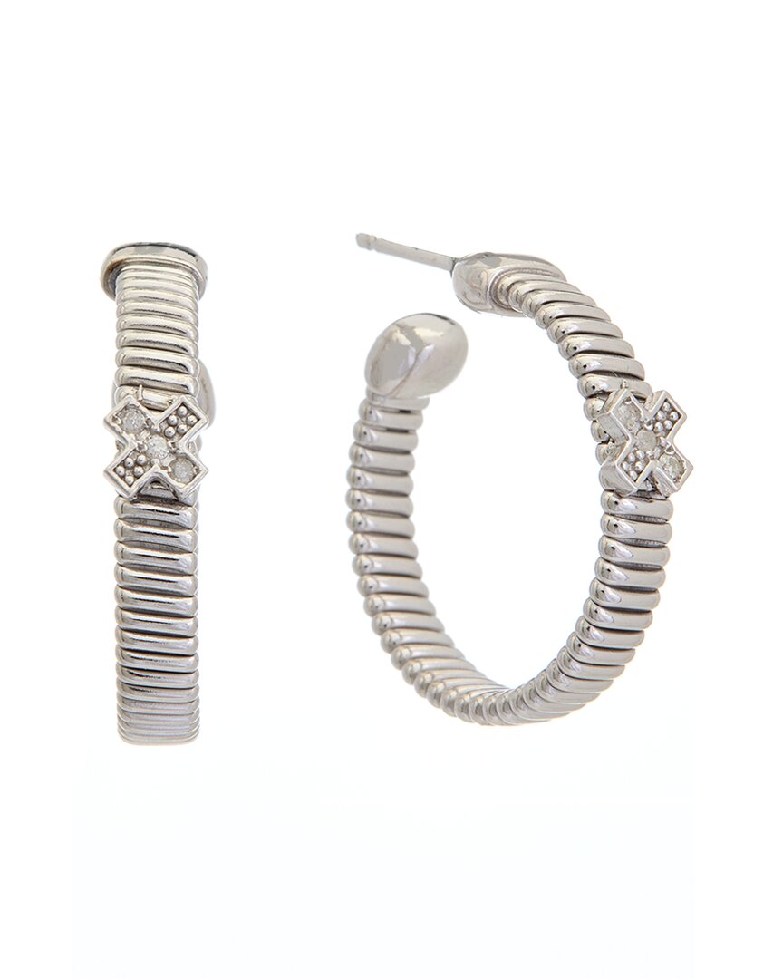 Meshmerise 18k Over Silver 0.06 Ct. Tw. Diamond Earrings